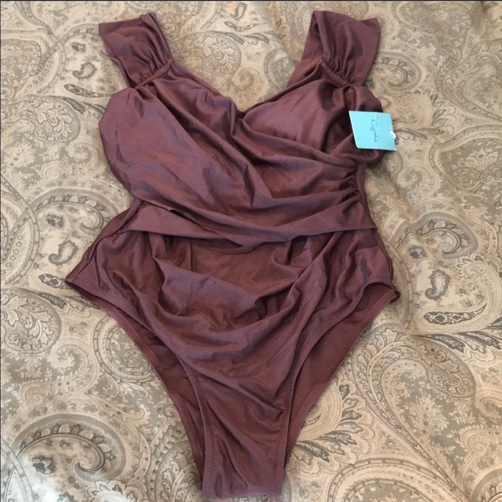 Shimmery Dark Rose Cupshe One Piece